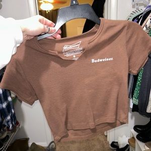 budweiser brown crop top size small